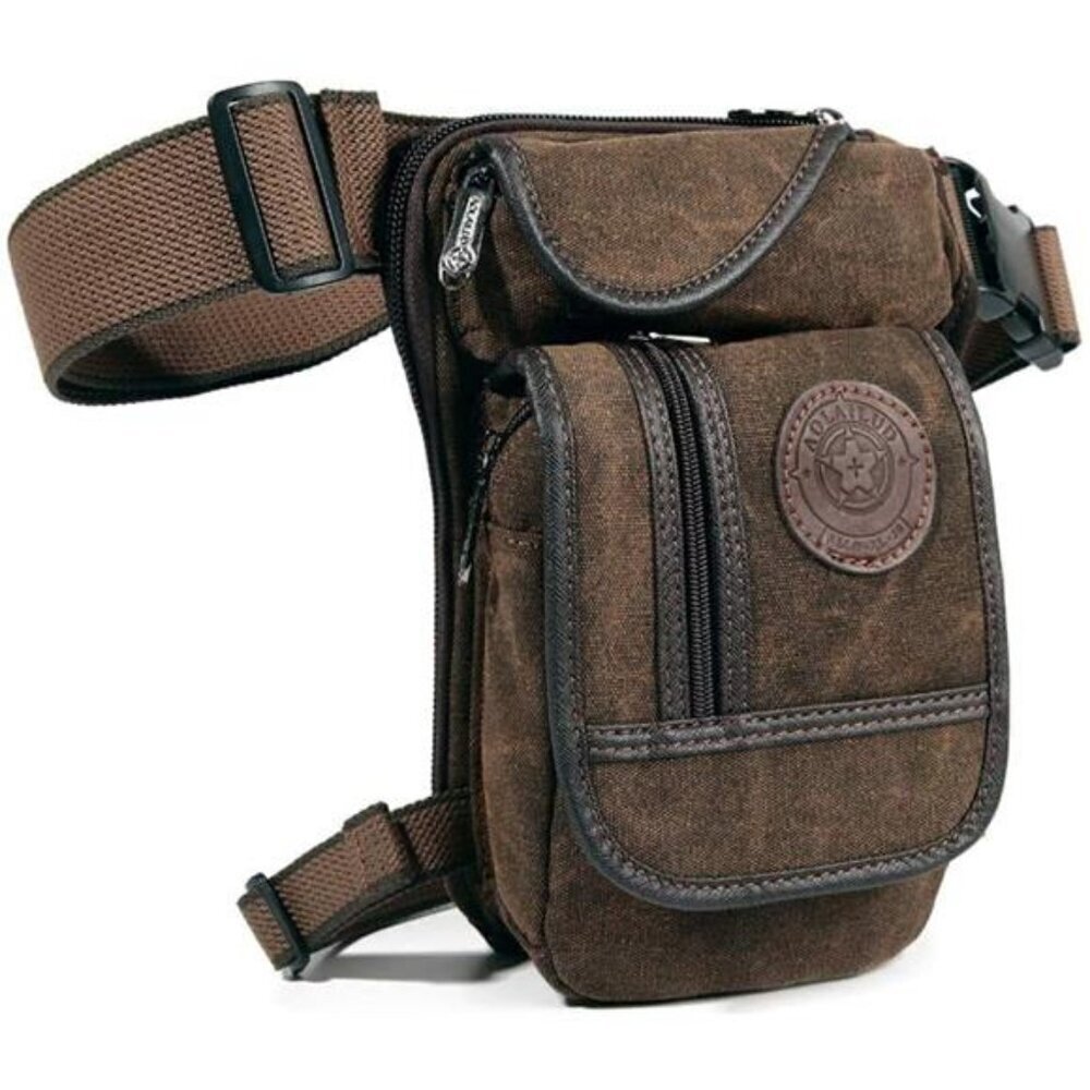 Canvas Waist Pack Drop Leg Bag Belt Bumbag Multi-Purpose Motorcycle bag